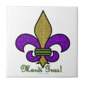 Lilie Mardi Gras Fliese (Vorderseite)