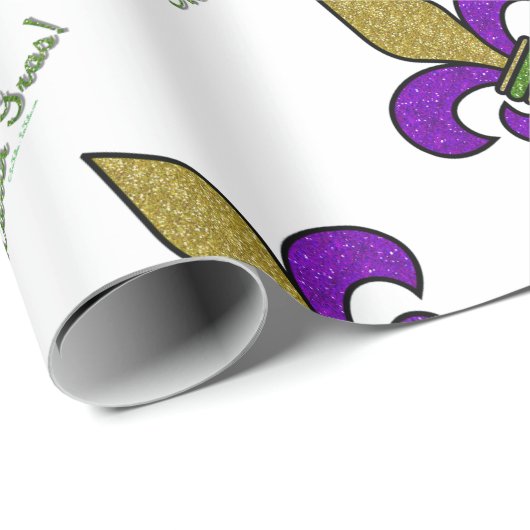 Lilie Mardi Gras Geschenkpapier (Rolleneckpunkt)