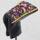 Lilie Mardi gras Golf Headcover (3/4 Vorderseite)