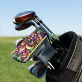 Lilie Mardi gras Golf Headcover (In Situ)