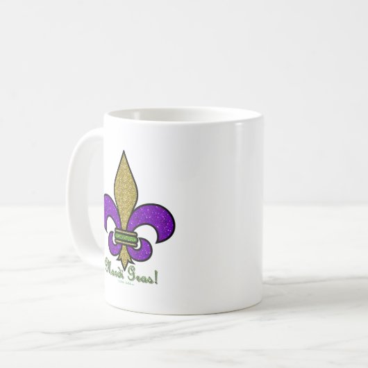 Lilie Mardi Gras Kaffeetasse (Vorderseite Links)