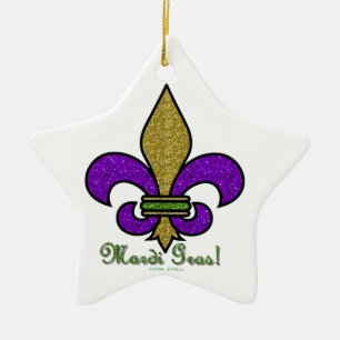 Lilie Mardi Gras Keramikornament