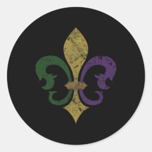 Lilie Mardi Gras New Orleans Women Yo Runder Aufkleber