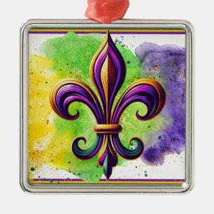 Lilie Mardi Gras Ornament Aus Metall