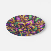 Lilie Mardi gras Pappteller (Schrägansicht)