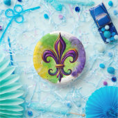 Lilie Mardi Gras Pappteller (Party)