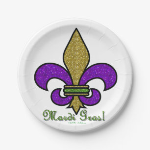 Lilie Mardi Gras Pappteller
