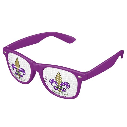 Lilie Mardi Gras Partybrille (Schrägansicht)