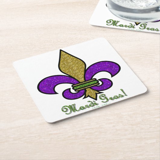 Lilie Mardi Gras Rechteckiger Pappuntersetzer (angewinkelt)