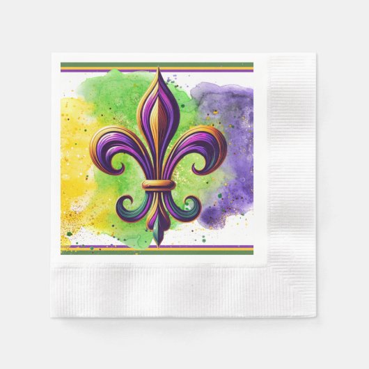 Lilie Mardi Gras Serviette (Vorderseite)