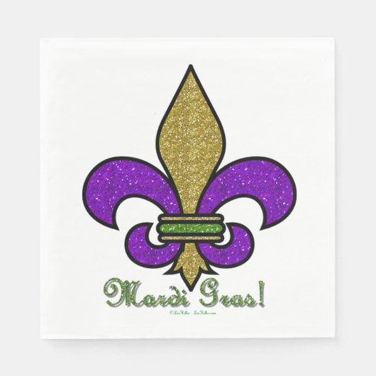 Lilie Mardi Gras Serviette (Vorderseite)