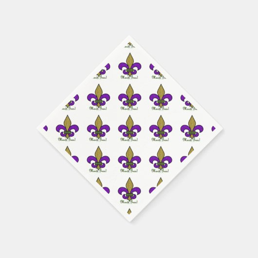 Lilie Mardi Gras Serviette (Ecke)