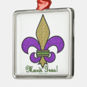 Lilie Mardi Gras Silbernes Ornament (Links)