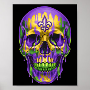 Lilie Mardi Gras Skulls Men Women Girls Boy Poster