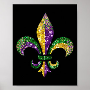 Lilie Mardi Gras Symbol Louisiana New Orlea Poster