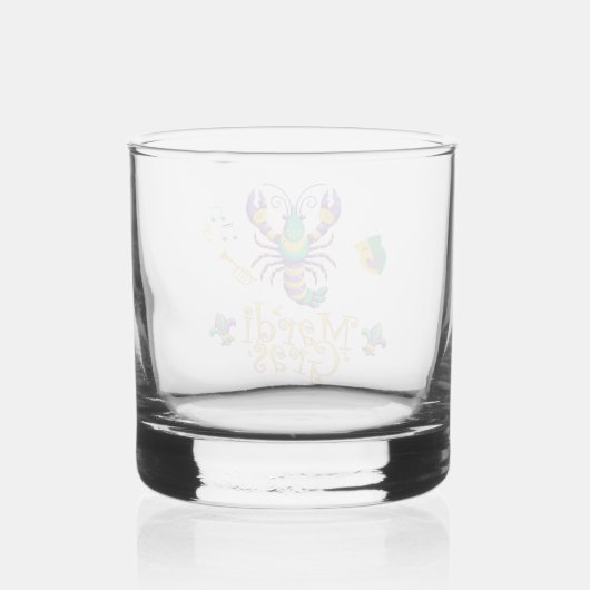 Lilie Mardi Gras Whiskyglas (Vorderseite)