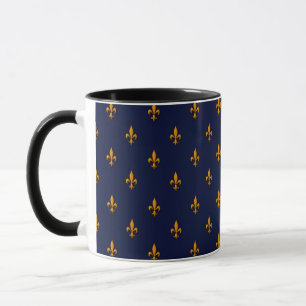 Lilie - Marine-Blau u. Gold Tasse