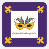 Lilie Mask Mardi Gras Aufkleber (Vorderseite)