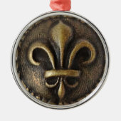 Lilie Medallion Silbernes Ornament (Vorne)