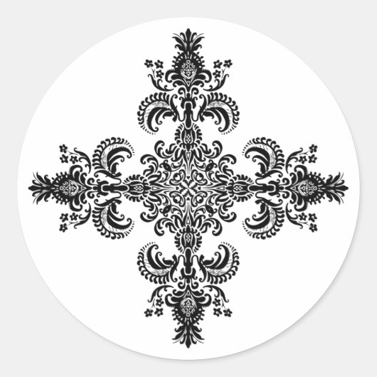 Lilie Meditation 4 Kurven Runder Aufkleber (Vorderseite)