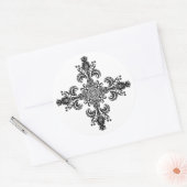 Lilie Meditation 4 Kurven Runder Aufkleber (Umschlag)