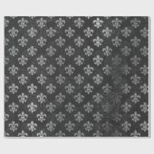 Lilie Metallic Silver Black Gray Circles Geschenkpapier (Flach)