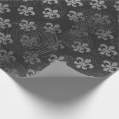 Lilie Metallic Silver Black Gray Circles Geschenkpapier (Ecke)