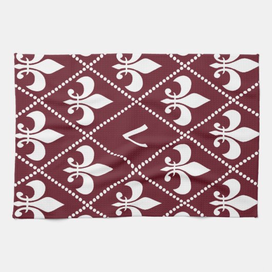 Lilie mit Monogramm Küchentuch (Horizontal)