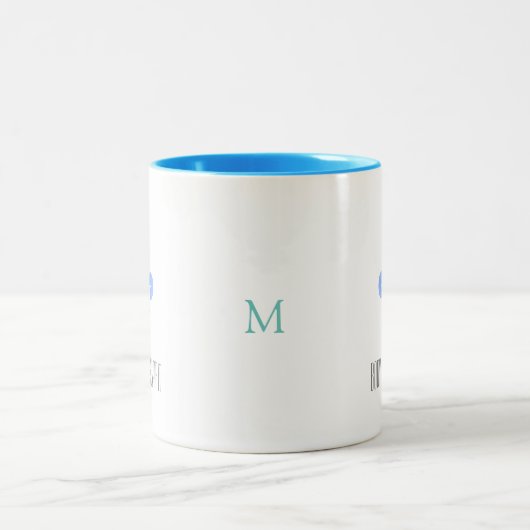 Lilie Mit Monogramm Zweifarbige Tasse (Mittel)