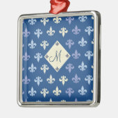 Lilie mit Monogrammquadrat Ornament Aus Metall (Links)