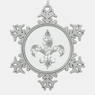 Lilie mit Schneeflocken Zinn-Ornament