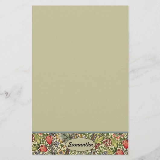 Lilie Morris Vintages personalisiertes mit Briefpapier (Vorderseite)