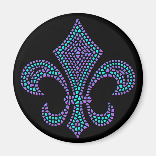 Lilie Mosaic Bevel Pastel Magnet (Vorne)