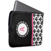 Lilie-Muster in Rosa und Schwarz Laptopschutzhülle (Vorne Rechts)