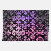 Lilie Muster rosa lila schwarz Handtuch (Horizontal)