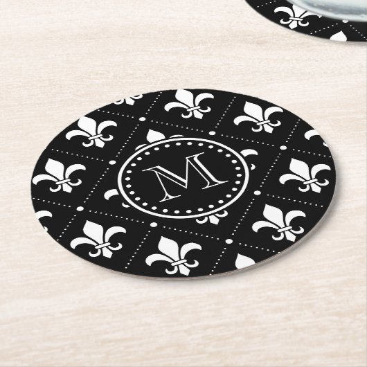 Lilie Muster Runder Pappuntersetzer (Angewinkelt)