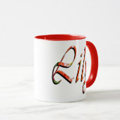 Lilie, Name Logo Red Combo Kaffee Tasse (VorderseiteRechts)