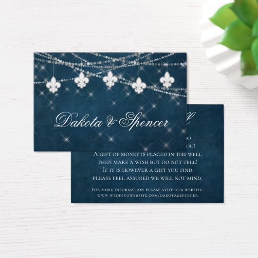 Lilie Navy Blue Light | Rustikaler Brunnen (Schreibtisch)