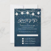 Lilie Navy Blue Lights | Rustic Boho Chic RSVP Karte (Vorderseite)