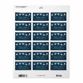 Lilie Navy Blue Lights | Rustikale Adresse Adressaufkleber (Vorne)