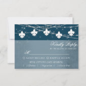 Lilie Navy Blue Lights | Rustikale Wahl RSVP Karte (Vorderseite)