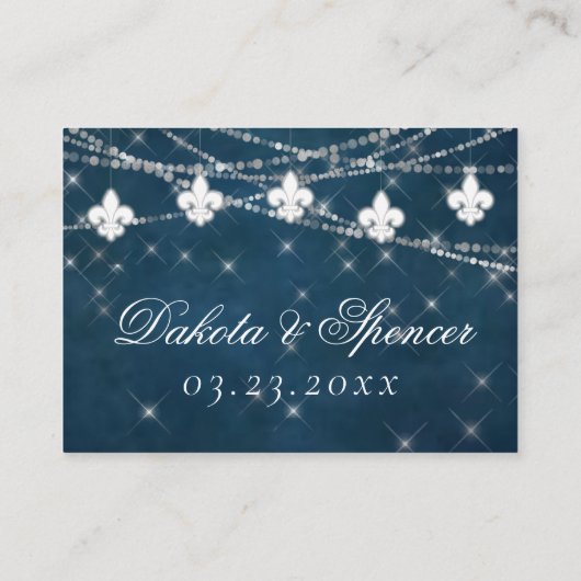 Lilie Navy Blue Lights | Rustikaler Dank Begleitkarte (Rückseite)