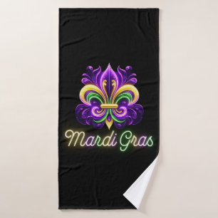 Lilie Neon Mardi Gras Badehandtuch