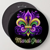 Lilie Neon Mardi Gras Button (Vorne & Hinten)