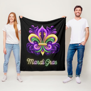 Lilie Neon Mardi Gras Fleecedecke