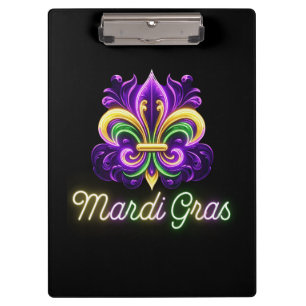 Lilie Neon Mardi Gras Klemmbrett