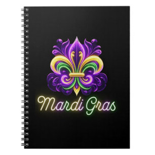 Lilie Neon Mardi Gras Notizblock