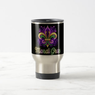 Lilie Neon Mardi Gras Reisebecher