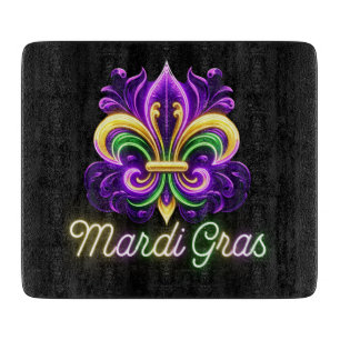 Lilie Neon Mardi Gras Schneidebrett