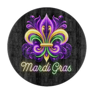 Lilie Neon Mardi Gras Schneidebrett